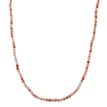 Rosa Opal Halskette ca. Flexibles cm 316L Edelstahl ca. 25.00 ct