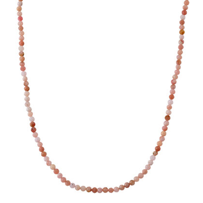 Rosa Opal Halskette ca. Flexibles cm 316L Edelstahl ca. 25.00 ct