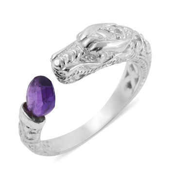 Royal Bali Kollektion - afrikanischer Amethyst-Ring, 925 Silber (Gr&ouml;&szlig;e 17.00) ca. 1,30 ct