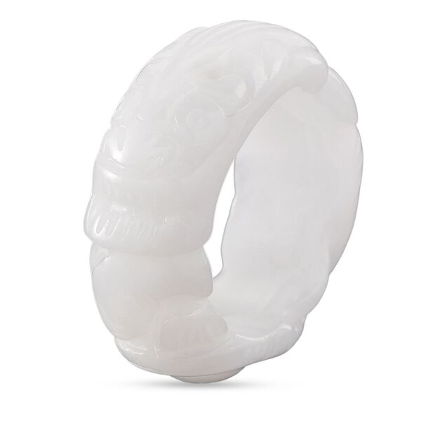 EXTREM SELTEN Weiße Jade Ring 16 cm ca. 50.00 ct (Größe 19.00) image number 3