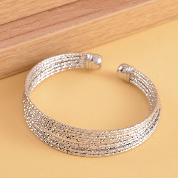 Designer Inspirierter Armreif, ca. 19 cm, silberfarben image number 2