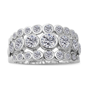 Lustro Stella - Wei&szlig;er Zirkonia-Ring, 925 Silber rhodiniert (Gr&ouml;&szlig;e 16.00) ca. 0,67 ct