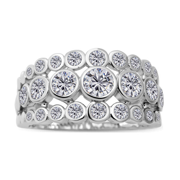 Lustro Stella - Wei&szlig;er Zirkonia-Ring, 925 Silber rhodiniert  ca. 0,67 ct