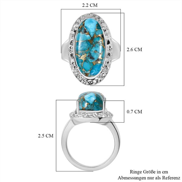 Blauer T&uuml;rkis Ring, Edelstahl (Gr&ouml;&szlig;e 17.00) ca. 12.15 ct image number 7