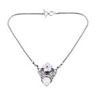 Royal Bali Sajan Silber - Blau Topas, Afrikanischer Amethyst Halskette ca. 50 cm 925 Silber Standard
