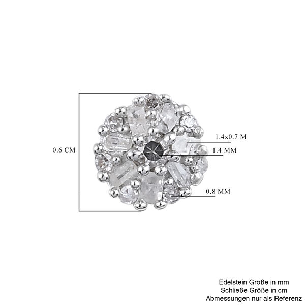 Diamant Cluster Ohrstecker 925 Silber platiniert ca. 0,15 ct image number 5