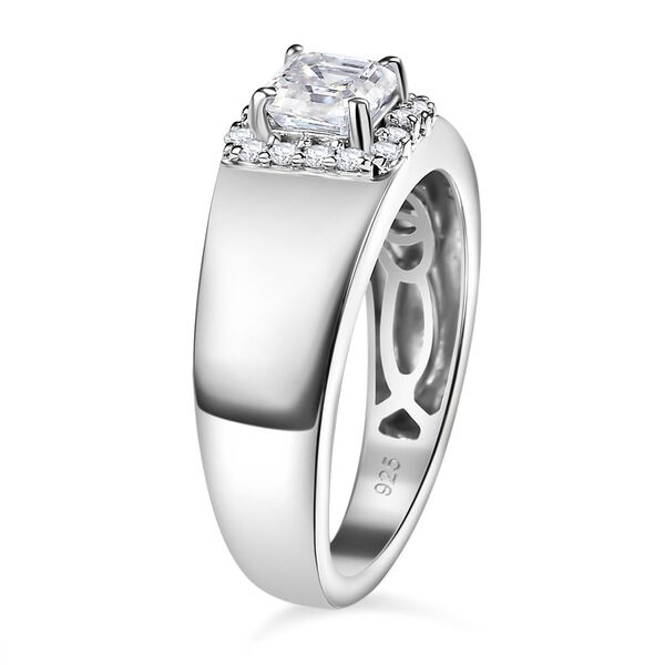 Moissanit Ring, 925 Silber platiniert, (Größe 17.00) ca. 0.90 ct image number 7