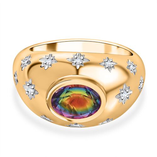 Nebula Quarz und Zirkon Ring, ca. 1,66 ct. image number 0