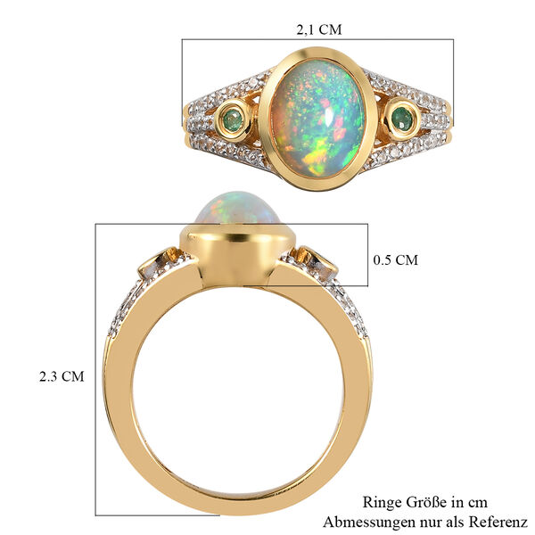 &Auml;thiopischer Opal, Smaragd und Zirkon-Ring - 1,64 ct. image number 7