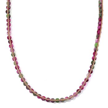 Flexible Fuchsia-gr&uuml;ne Regenblumen-Yuhua-Quarzit Halskette - 80 ct.