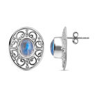 Royal Bali Kollektion - Regenbogen Mondstein Ohrringe 925 Silber ca. 2.53 ct image number 0