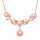 D'Joy Peridot, Natürlicher Rosa Königsmuschel Perle Halskette ca. 45 cm 925 Silber Roségold Vermeil