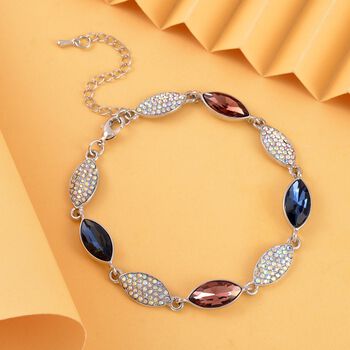 Mehrfarbiger Kristall Armband, ca. 20 cm