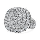 LUSTRO STELLA - Weißer Zirkonia Ring, 925 Silber platiniert (Größe 17.00) ca. 4.42 ct