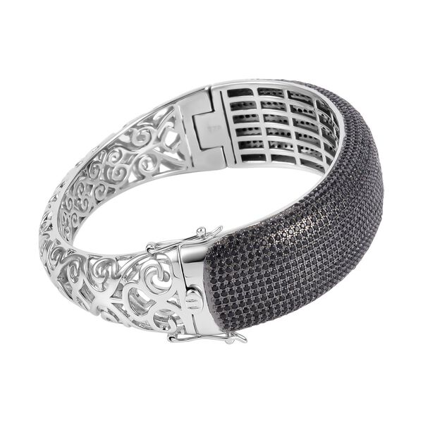 Schwarzer Spinell Armreif ca. 19 cm 925 Silber Zweifarbige Beschichtung ca. 9,06 ct. image number 4