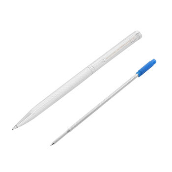 Echter Diamanten-Kugelschreiber in Geschenkbox, 925 Silber, inkl. schwarzer Mine