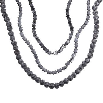 3er-Set H&auml;matit Halsketten - 533 ct.