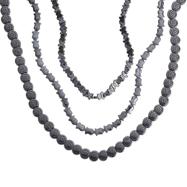 3er-Set H&auml;matit Halsketten - 533 ct.