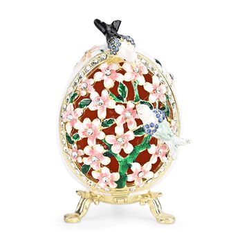 LIVMORE Ei-Design Schmuckdose, 5x5x8,2cm, Wei&szlig;