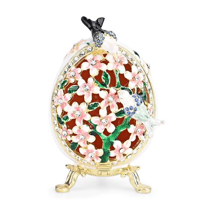 LIVMORE Ei Design Schmuckdose Legierung 5 x 5 x 8.2 cm Wei&szlig;