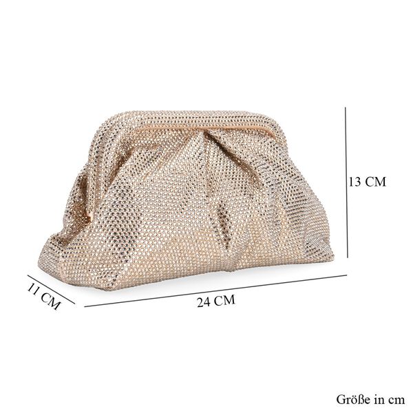 Clutch mit Metallschulterriemen, 24x11x13cm, Gold image number 5