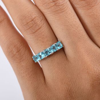 D&rsquo;joy AA Betroka Blauer Apatit Ring 925 Silber rhodiniert (Gr&ouml;&szlig;e 19.00) ca. 1,76 ct