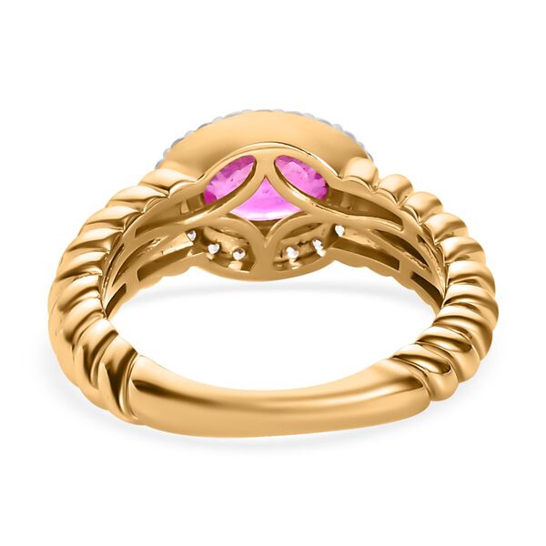 Ilakaka rosa Saphir und Zirkon Ring - 1,25 ct. image number 5