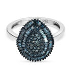 Blauer Diamant Ring 925 Silber platiniert  ca. 0,50 ct image number 0