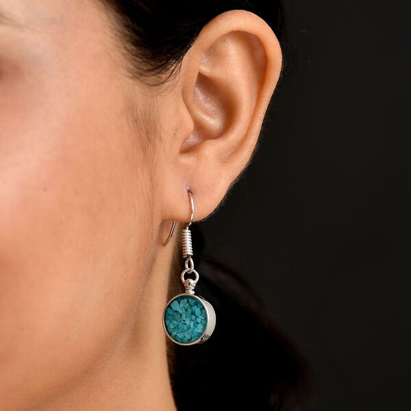 Sleeping Beauty Matrix Türkis Ohrringe Messing ca. 6.00 ct image number 3