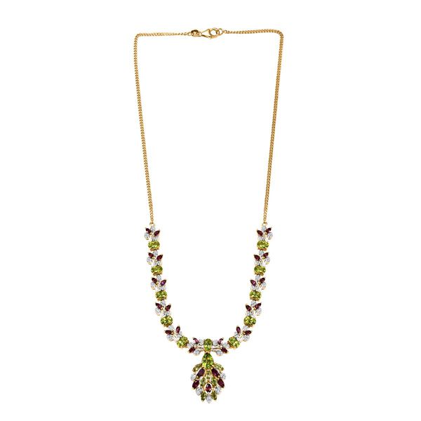 D’Joy Peridot, Rhodolith Granat and Zirkon zweifarbige Halskette, 45cm - 12,80 ct. image number 4
