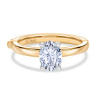 LUXURIANT DIAMOND - Lab Grown Diamant SI-GH SGL zertifiziert Ring 925 Silber 750 Gelbgold Vermeil (Größe 18.00) ca. 1.00 ct