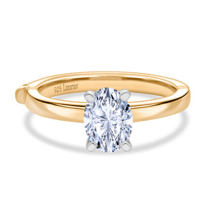 LUXURIANT DIAMOND - Lab Grown Diamant SI-GH SGL zertifiziert Ring 925 Silber 750 Gelbgold Vermeil (Gr&ouml;&szlig;e 17.00) ca. 1,00 ct