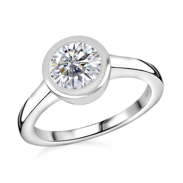 Moissanit Ring, 925 Silber rhodiniert - 1,19 ct. image number 4