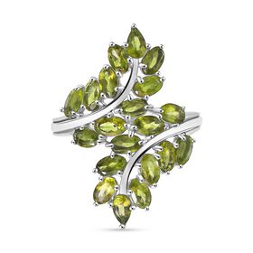 Natürlicher Peridot Ring, Edelstahl (Größe 19.00) ca. 5.31 ct