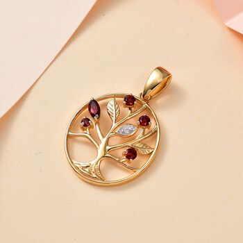 Nat&uuml;rlicher Mosambik Granat und Zirkon-Anh&auml;nger - 0,59 ct.