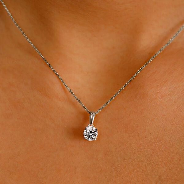 LUXURIANT 1 ct. SGL zertifizierter VS-EF Labor Diamant Anh&auml;nger in 585 Wei&szlig;gold image number 3