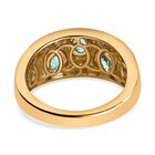 AAA Smaragd, Weißer Zirkon Ring, 925 Silber Gelbgold Vermeil, (Größe 17.00) ca. 0.61 ct image number 5