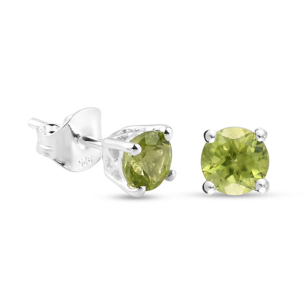 2er-Set, nat&uuml;rlicher Peridot Solit&auml;r-Ring und Ohrstecker in Silber, 1,95 ct. image number 7