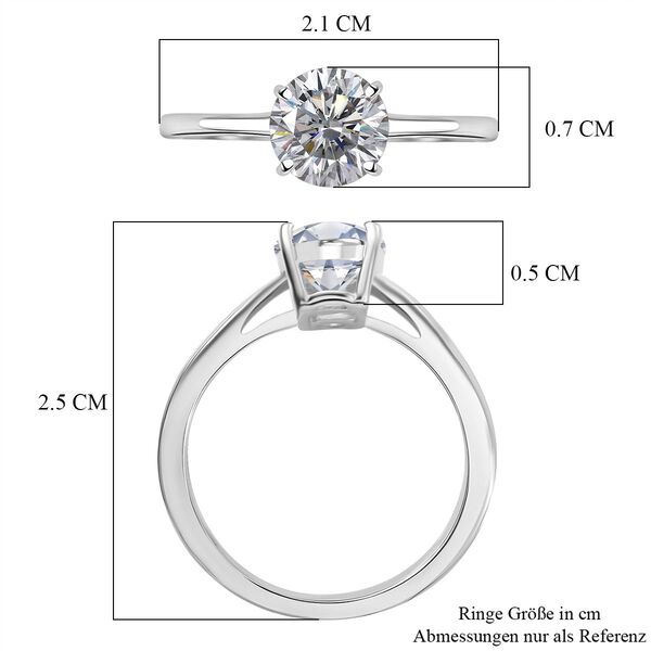 Moissanit Ring, 925 Silber platiniert - 0,94 ct. image number 7