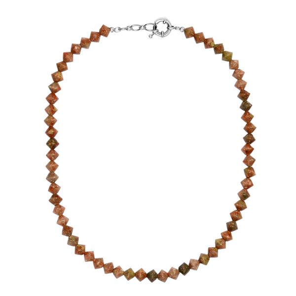 Herbst Jaspis Halskette ca. 50 cm mit 2.5 cm extender, Nickelfreies Messing platiniert ca. 250,00 ct. image number 4