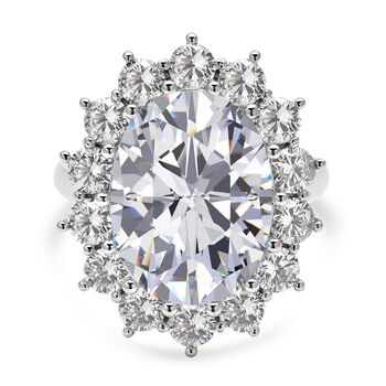 3er Set- Wei&szlig;er Zirkonia-Ring, Anh&auml;nger und Ohrringe, Messing ca. 27,00 ct