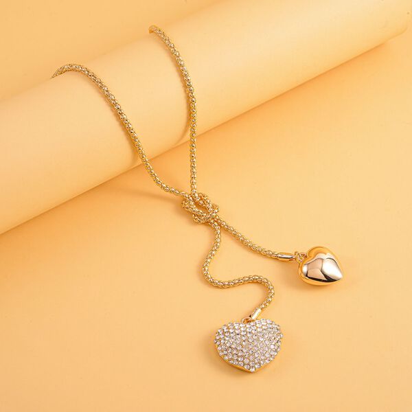 Wei&szlig;e Kristall-Herz-Halskette - 3 ct. image number 2