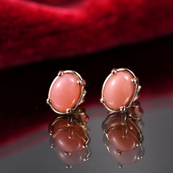 D&rsquo;joy AA Vinicunca-Peruanischer Opal Ohrringe 925 Silber 750 ros&eacute;vergoldet ca. 1.36 ct image number 2