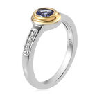 Tansanit und Zirkon Ring, 925 Silber Bicolor  ca. 0,40 ct image number 4