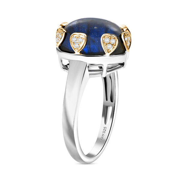 D’Joy AAA Labradorit und Zirkon zweifarbiger Ring - 12,96 ct. image number 5