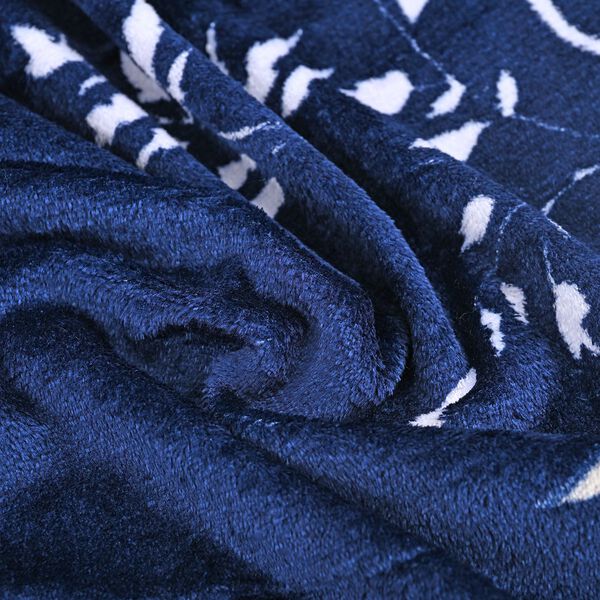 Ultraweiche bedruckte 155gsm Flanell Kuscheldecke, 200x150cm, Marineblau-Wei&szlig; image number 8