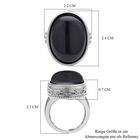 Schwarzer Glasachat Ring, ca. 25,00 ct image number 6