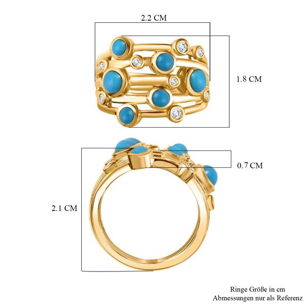 AA Sleeping Beauty Türkis und Zirkon Ring - 1,39 ct. image number 7