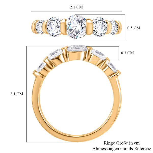 J Francis gefertigt mit SWAROVSKI- Swarovski Zirkonia Ring, 925 Silber 750 Gelbgold Vermeil image number 7