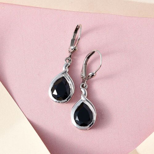 Schwarze Spinell Ohrringe, 925 Silber platiniert ca. 5.65 ct image number 1